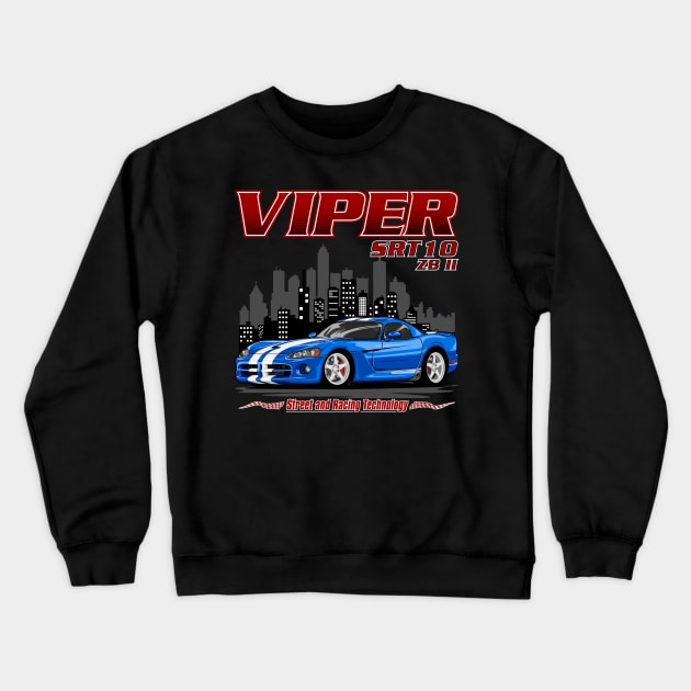 Dodge Viper SRT10 Crewneck Sweatshirt by WINdesign